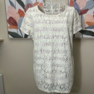 LC Lauren Conrad Lace Blouse - Cream